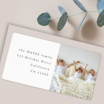 Modern Minimal Kids Photo Return Address Label