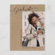 Modern Minimal Kraft 1 Photo Grad Announcement Postcard | Zazzle
