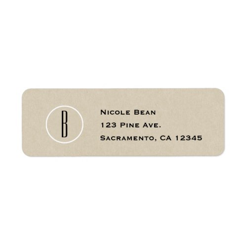 Modern Minimal Kraft Rustic Chic Monogram Wedding Label