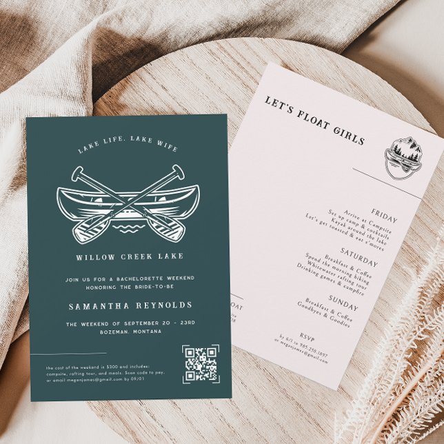 Modern Minimal Lake | Bachelorette Weekend Invitation (Creator Uploaded)