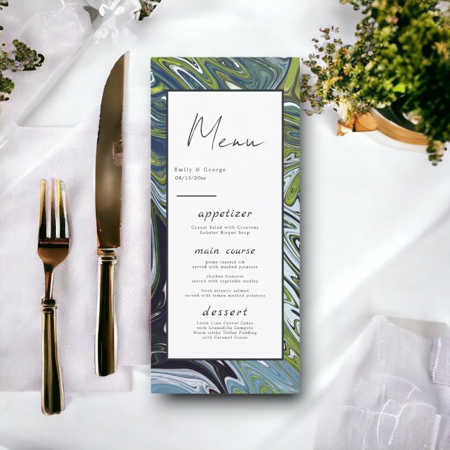 Modern Minimal Landscape Abstract Artistic Wedding Menu (Creator Uploaded)