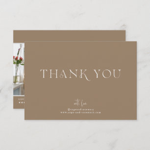 Modern Minimal   Latte Beige Business Thank You