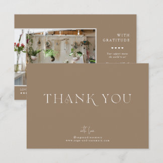 Modern Minimal | Latte Beige Business Thank You Card