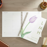 Modern Minimal Lavender Watercolor Tulip Monogram Planner<br><div class="desc">Introducing our modern and elegant planner, where simplicity and the beauty of a single stem pale lavender purple watercolor tulip take center stage. Against a pristine background, this design captures the essence of pure and understated elegance. Add a name and initials for a personal touch. Created by Simply Farmhouse Press....</div>