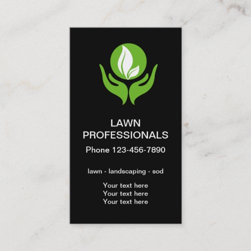 Modern Minimal Lawn Landscaping Business Card