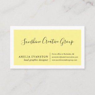 Modern Minimal Lemon Yellow Business Card