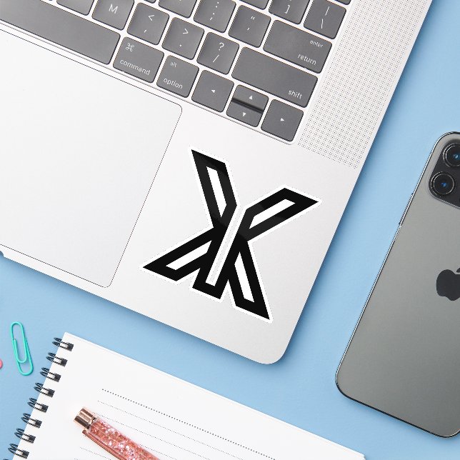 Modern Minimal Letter XY Monogram Sticker (Laptop w/ iPhone)