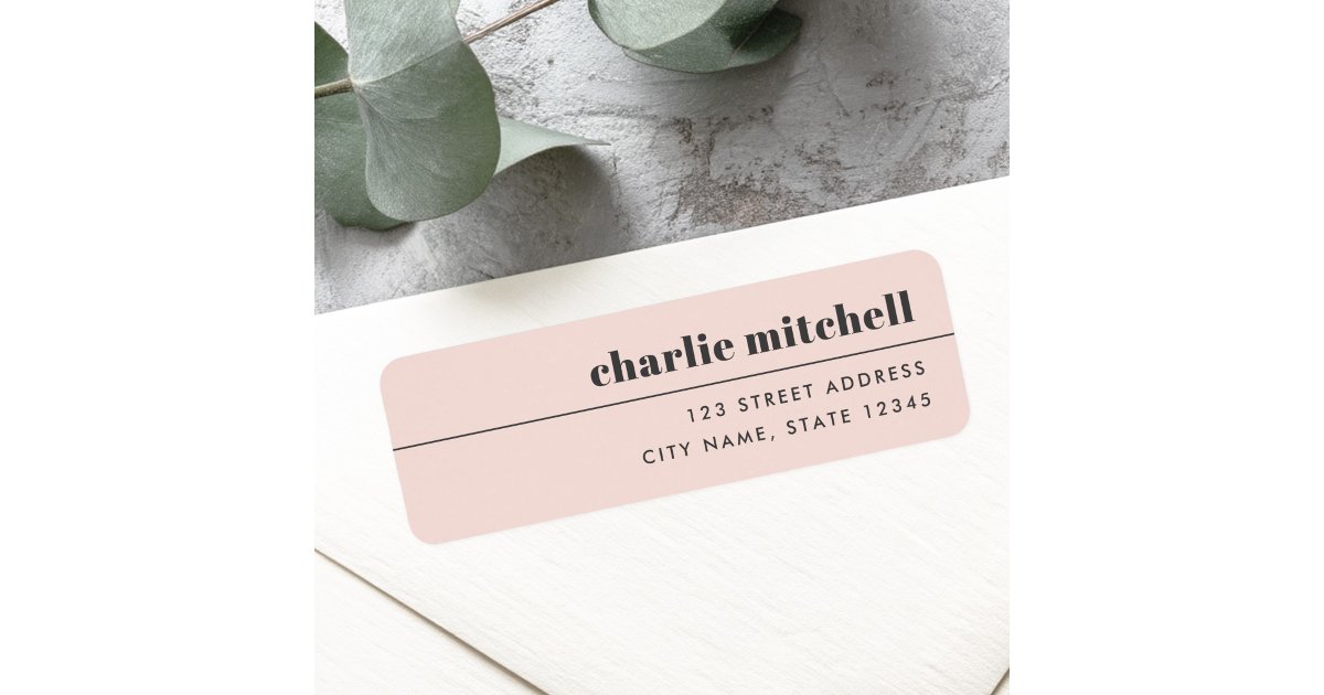 Pink Return Sign Modern minimal light blush pink return address label | Zazzle
