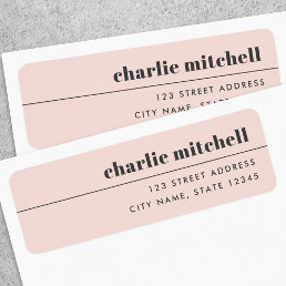 Modern minimal light blush pink return address label