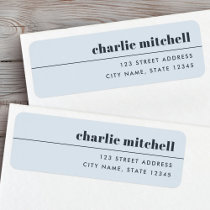 Modern minimal light dusty blue return address label