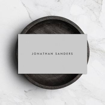 Modern & Minimal Light Gray Business Card by 1201am at Zazzle