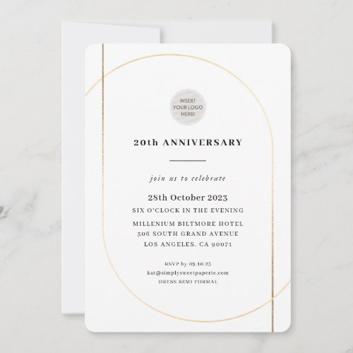 MODERN MINIMAL LOGO corporate event white black Invitation