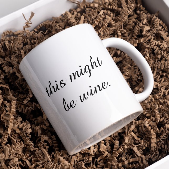 Modern Minimal Love Wine Funny Quote Coffee Mug (Creator Uploaded)