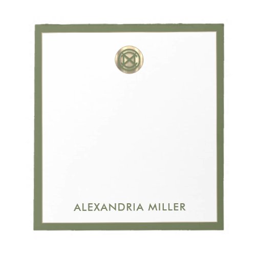 Modern Minimal Luxury Name Olive Notepad