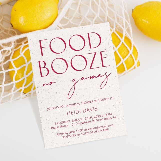 Modern Minimal Magenta No Games Bridal Shower Invitation (Creator Uploaded)