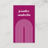 Modern Minimal Magenta Pink Geometric Arch Business Card (Front)