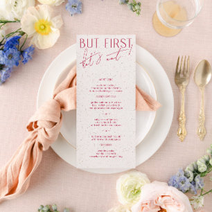 Modern Minimal Magenta & Texture Wedding Menu