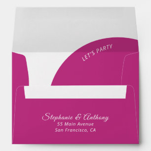 Modern Minimal Magenta with Arch Wedding    Envelope