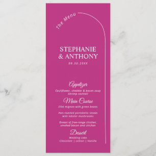 Modern Minimal Magenta with Arch Wedding Menu