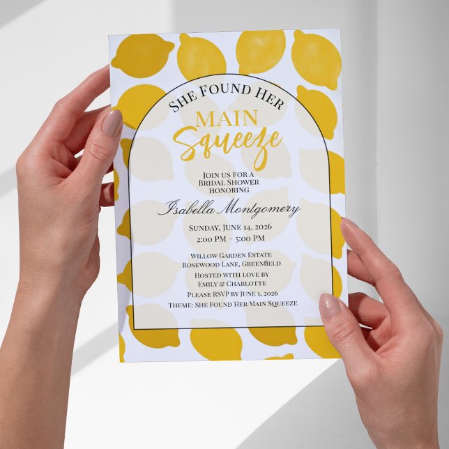 Modern Minimal Main Squeeze Bridal Shower Invitation (Modern Minimal Main Squeeze Bridal Shower Invitations)