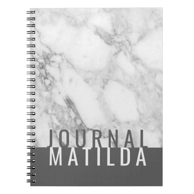 Modern minimal marble typography journal (Front)