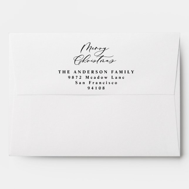 modern minimal merry christmas tree envelope (Back (Top Flap))