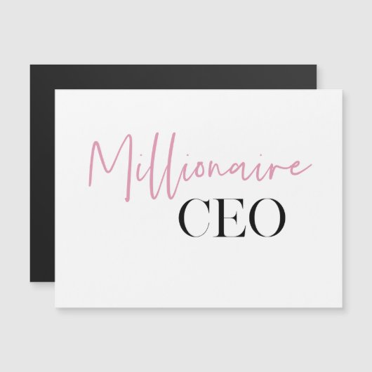 Modern Minimal Millionaire CEO | Pink And Black (Front/Back)