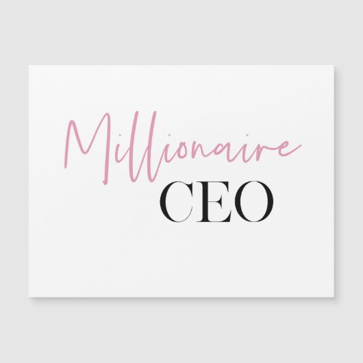 Modern Minimal Millionaire CEO | Pink And Black (Front)