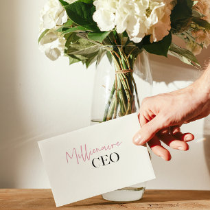 Modern Minimal Millionaire CEO Pink And Black