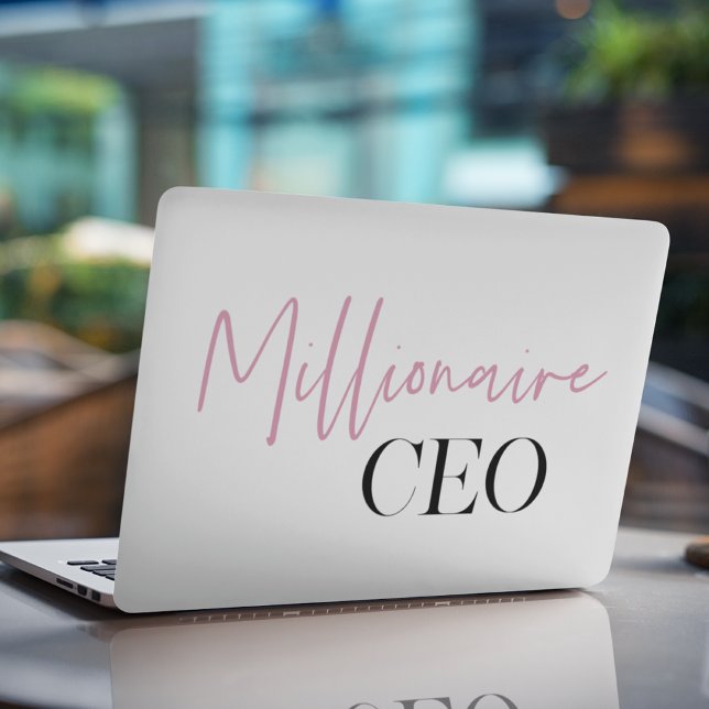 Modern Minimal Millionaire CEO | Pink And Black  HP Laptop Skin (Creator Uploaded)