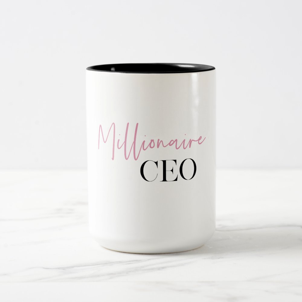 Disover Modern Minimal Millionaire CEO | Pink And Black  Two-Tone Coffee Mug