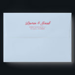 Modern Minimal Minimalist Blue Red Wedding Envelope<br><div class="desc">These are Modern Minimal Minimalist Blue Red Wedding Custom Names Wedding Envelopes!</div>