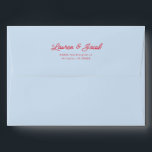 Modern Minimal Minimalist Blue Red Wedding Envelope<br><div class="desc">These are Modern Minimal Minimalist Blue Red Wedding Custom Names Wedding Envelopes!</div>