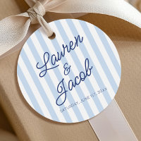 Modern Minimal Minimalist Blue Stripes Wedding