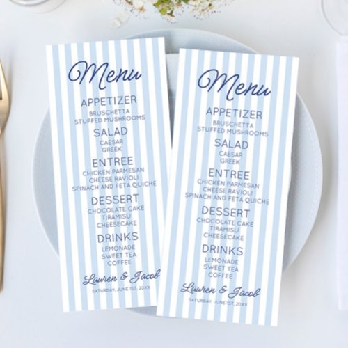 Modern Minimal Minimalist Blue Stripes Wedding