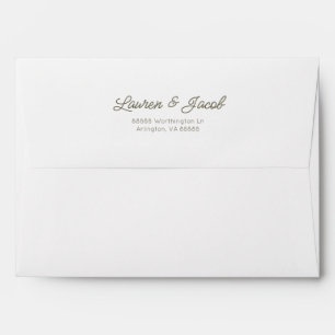 Modern Minimal Minimalist Green Stripes Wedding Envelope