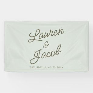 Modern Minimal Minimalist Green Wedding Banner