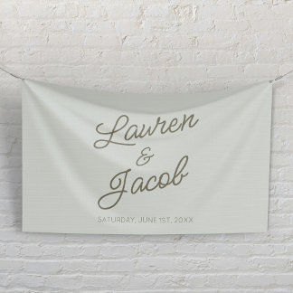 Modern Minimal Minimalist Green Wedding Banner