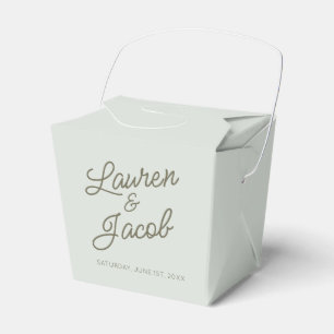 Modern Minimal Minimalist Green Wedding Favor Boxes