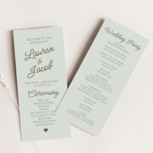 Modern Minimal Minimalist Green  Wedding