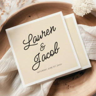 Modern Minimal Minimalist Light Champagne Wedding Napkins