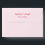 Modern Minimal Minimalist Pink and Red Wedding Envelope<br><div class="desc">These are Modern Minimal Minimalist Pink and Red Wedding Custom Names Wedding Envelopes!</div>