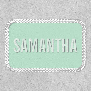Modern minimal mint green bold typography name patch
