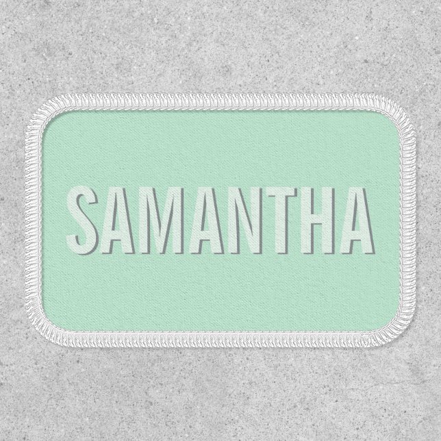 Modern minimal mint green bold typography name patch (Front)