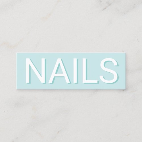 Modern minimal mint typography nails mini business card