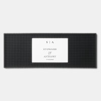 Modern Minimal Monogram Black and White Wedding