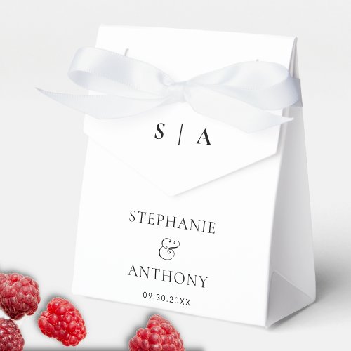 Modern Minimal Monogram Black and White Wedding    Favor Boxes