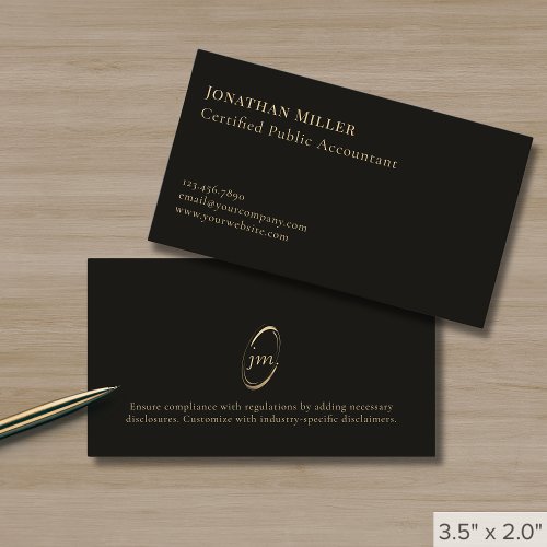 Modern Minimal Monogram Business Card - Product | North Red Vine