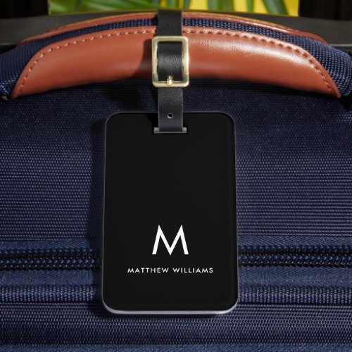 Modern Minimal Monogram Custom Luggage Tag