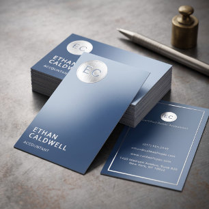 Modern Minimal Monogram Foil Business Cards
